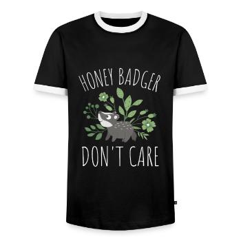 Honey Badger Don't Care - Männer Kontrast-T-Shirt - Schwarz/Weiß - Vorne - AI Model Female 172 light (172cm) & AI Model Male 178 light (178cm)