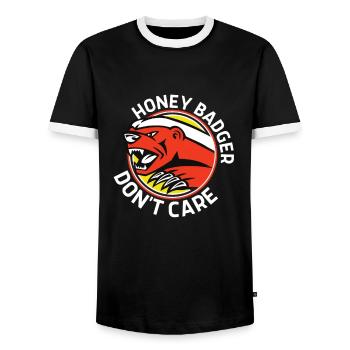 Honey Badger Don't Care - Männer Kontrast-T-Shirt - Schwarz/Weiß - Vorne - AI Model Female 172 light (172cm) & AI Model Male 178 light (178cm)