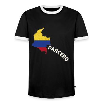 Parcero Colombie Carthagène Colombie Medellin et - T-shirt contrasté Homme - noir/blanc - Devant - AI Model Female 172 light (172cm) & AI Model Male 178 light (178cm)