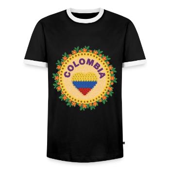 Parcero Colombie Carthagène Colombie Medellin et - T-shirt contrasté Homme - noir/blanc - Devant - AI Model Female 172 light (172cm) & AI Model Male 178 light (178cm)