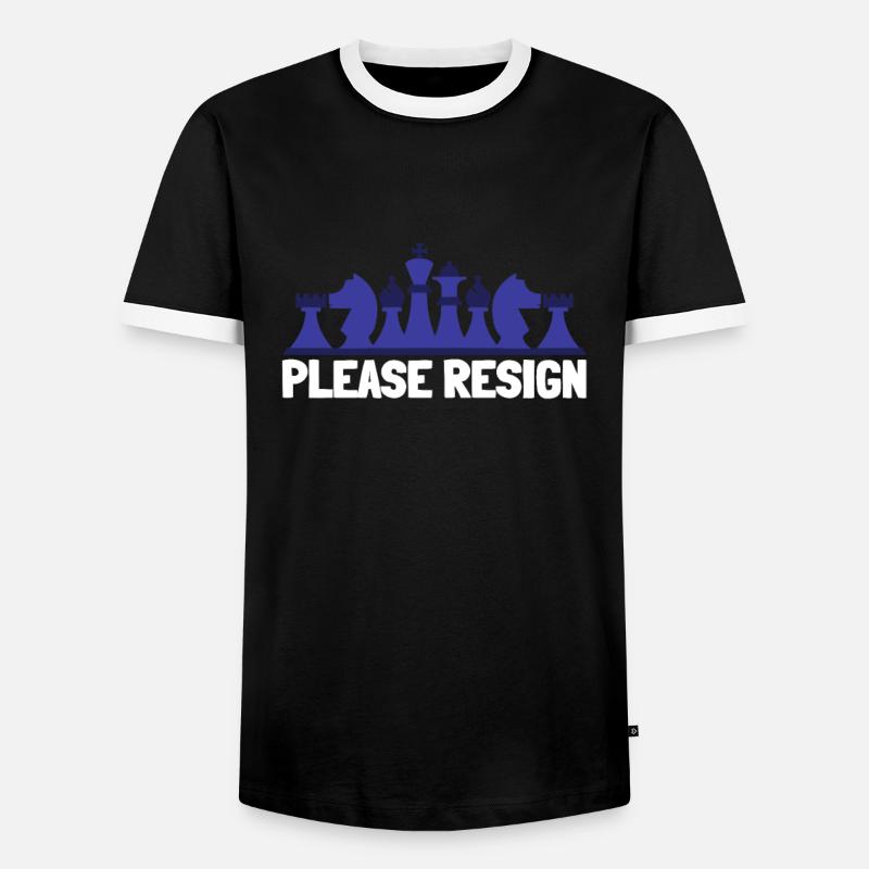 Chess Please Resign - Men's Ringer Shirt - black/white