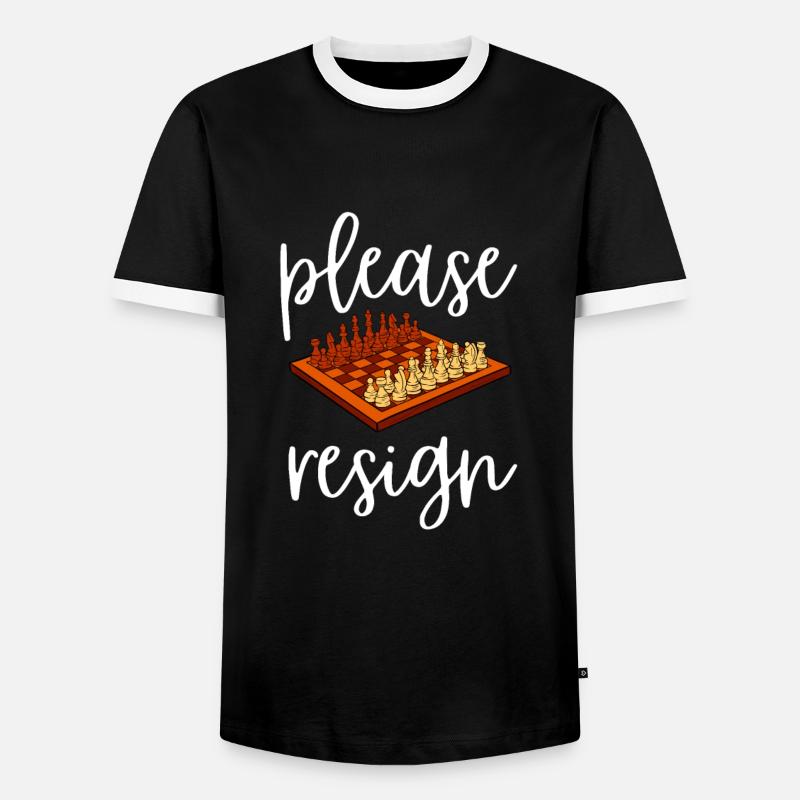 Chess Please Resign - Men's Ringer Shirt - black/white