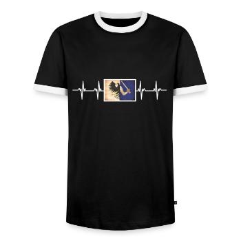 Irish Ireland Connacht Flag - Men's Ringer Shirt - black/white - Front - AI Model Female 172 light (172cm) & AI Model Male 178 light (178cm)