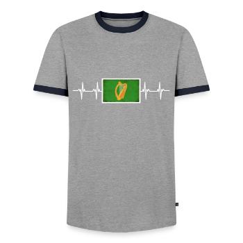 Irish Ireland Leinster Flag - Männer Kontrast-T-Shirt - Grau/Navy  - Vorne - AI Model Female 172 light (172cm) & AI Model Male 178 light (178cm)