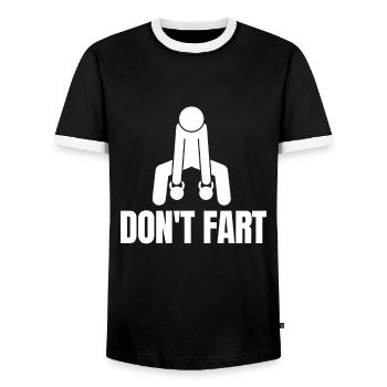 Kettlebell Workout Retro Fitness Gym - Männer Kontrast-T-Shirt - Schwarz/Weiß - Vorne - AI Model Female 172 light (172cm) & AI Model Male 178 light (178cm)