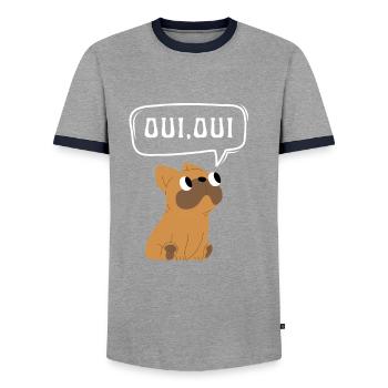 Oui Oui Merci - Männer Kontrast-T-Shirt - Grau/Navy  - Vorne - AI Model Female 172 light (172cm) & AI Model Male 178 light (178cm)
