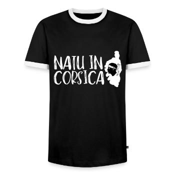 Corse Corsu Corssica 2B Head De Maure Corsica - T-shirt contrasté Homme - noir/blanc - Devant - AI Model Female 172 light (172cm) & AI Model Male 178 light (178cm)