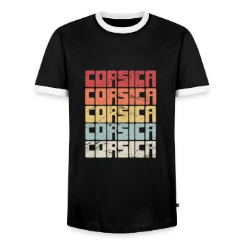 Corse Corsu Corssica 2B Head De Maure Corsica - T-shirt contrasté Homme - noir/blanc - Devant - AI Model Female 172 light (172cm) & AI Model Male 178 light (178cm)