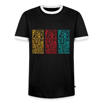 Assyrian Mythology Sumerian Mesopotamia - Men's Ringer Shirt - black/white - Front - AI Model Female 172 light (172cm) & AI Model Male 178 light (178cm)
