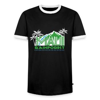 Save The Rainforest - Men's Ringer Shirt - black/white - Front - AI Model Female 172 light (172cm) & AI Model Male 178 light (178cm)