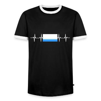 Russian Flag - Altai Republic - Men's Ringer Shirt - black/white - Front - AI Model Female 172 light (172cm) & AI Model Male 178 light (178cm)