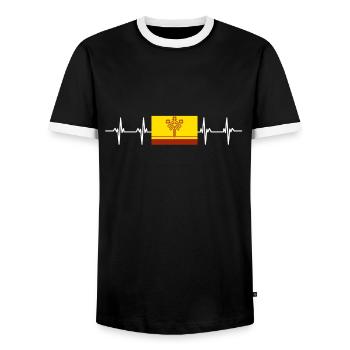 Drapeau russe - Tchouvachie - T-shirt contrasté Homme - noir/blanc - Devant - AI Model Female 172 light (172cm) & AI Model Male 178 light (178cm)