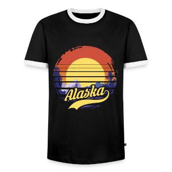 Alaska - Men's Ringer Shirt - black/white - Front - AI Model Female 172 light (172cm) & AI Model Male 178 light (178cm)