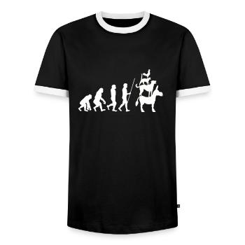 Bremen Town Musicians - Männer Kontrast-T-Shirt - Schwarz/Weiß - Vorne - AI Model Female 172 light (172cm) & AI Model Male 178 light (178cm)
