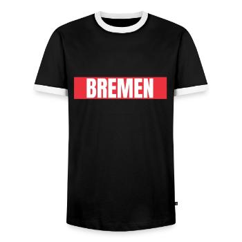 Bremen Town Musicians - Männer Kontrast-T-Shirt - Schwarz/Weiß - Vorne - AI Model Female 172 light (172cm) & AI Model Male 178 light (178cm)