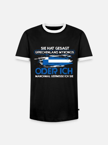 Mykonos - Männer Kontrast-T-Shirt - Schwarz/Weiß