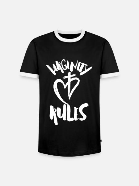 Christian Church - Virginity Rules - Männer Kontrast-T-Shirt - Schwarz/Weiß