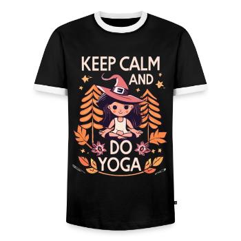 Keep Calm and do Yoga Meditation Liebhaber - Männer Kontrast-T-Shirt - Schwarz/Weiß - Vorne - AI Model Female 172 light (172cm) & AI Model Male 178 light (178cm)