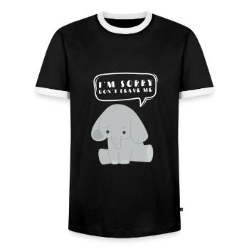 Excuses de couple - Je suis désolé de ne pas me quitter - T-shirt contrasté Homme - noir/blanc - Devant - AI Model Female 172 light (172cm) & AI Model Male 178 light (178cm)