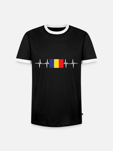 Drapeau africain - Tchad - T-shirt contrasté Homme - noir/blanc