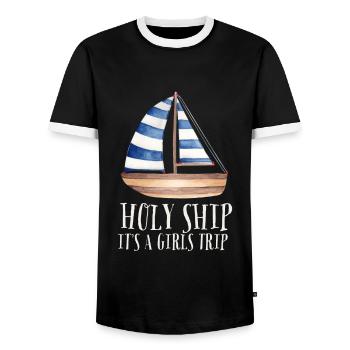Cruise Vacation Family Trip - Holy Ship Girls Trip - Männer Kontrast-T-Shirt - Schwarz/Weiß - Vorne - AI Model Female 172 light (172cm) & AI Model Male 178 light (178cm)