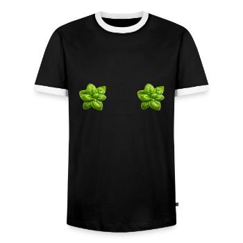 Italian Cuisine - Basil Pesto Is The Besto - Männer Kontrast-T-Shirt - Schwarz/Weiß - Vorne - AI Model Female 172 light (172cm) & AI Model Male 178 light (178cm)