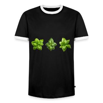 Italian Cuisine - Basil Pesto Is The Besto - Männer Kontrast-T-Shirt - Schwarz/Weiß - Vorne - AI Model Female 172 light (172cm) & AI Model Male 178 light (178cm)