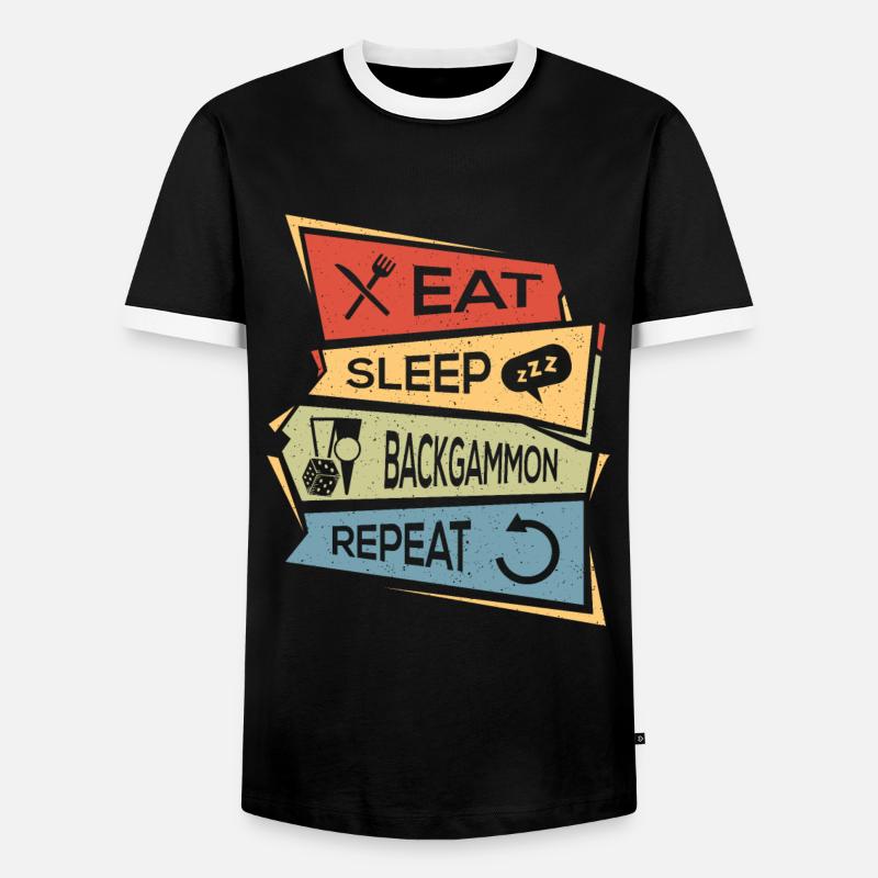 Backgammon - Männer Kontrast-T-Shirt - Schwarz/Weiß