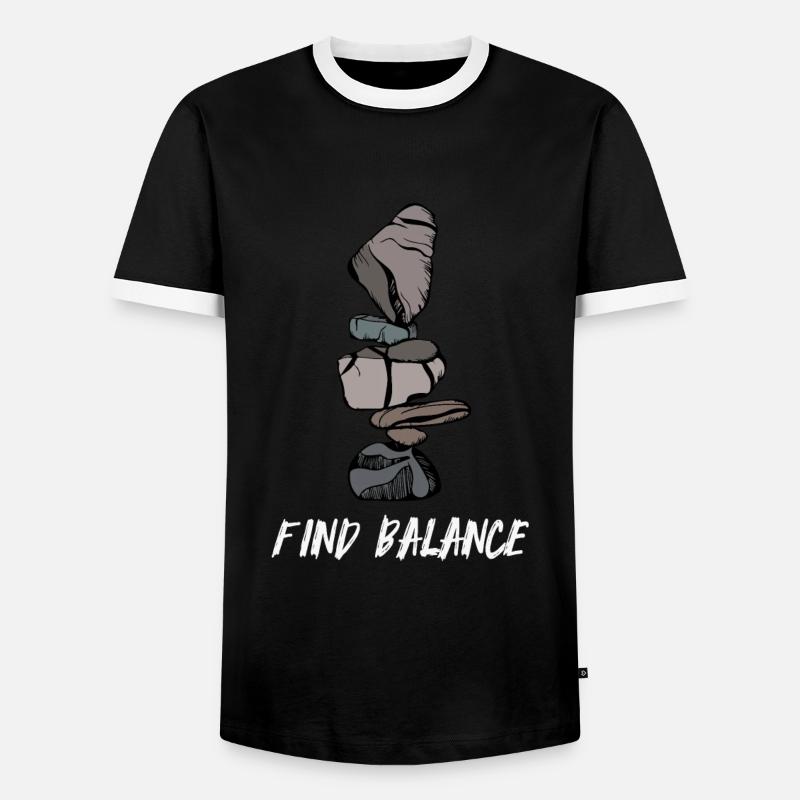 Stacking Stones, Balancing Layers - Men's Ringer Shirt - black/white