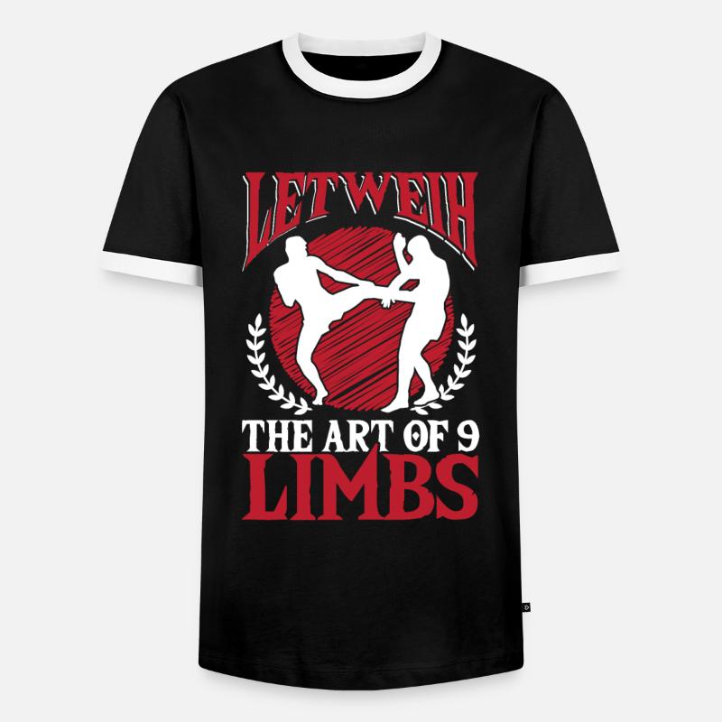 Lethwei burmesisches Geschenk - Männer Kontrast-T-Shirt - Schwarz/Weiß