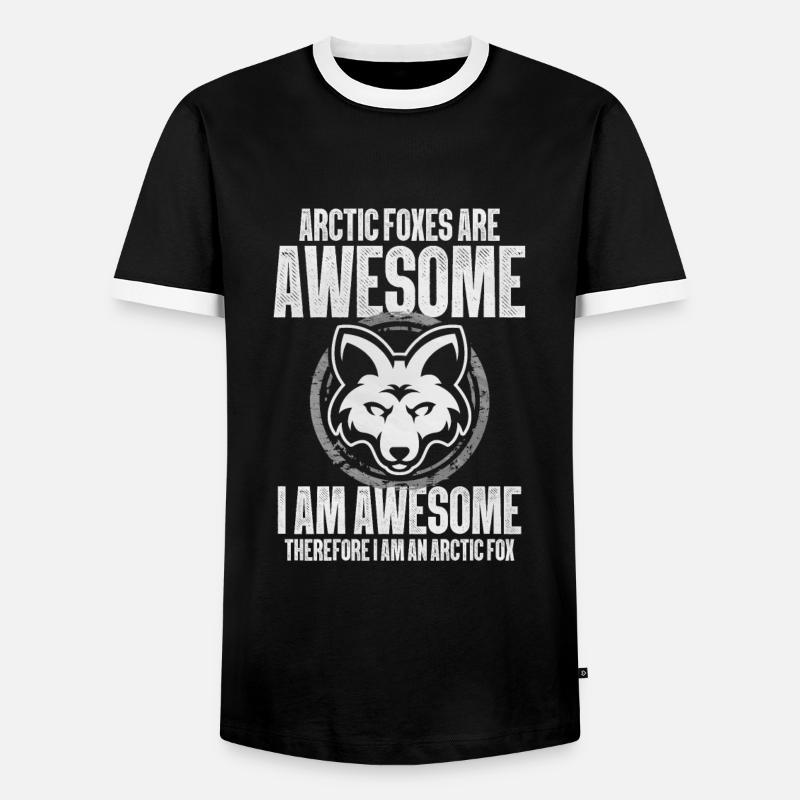 Cute arctic fox gift - Men's Ringer Shirt - black/white