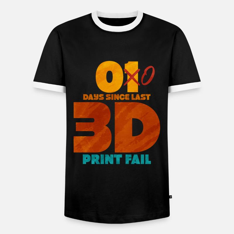 3D Printing - Men's Ringer Shirt - black/white