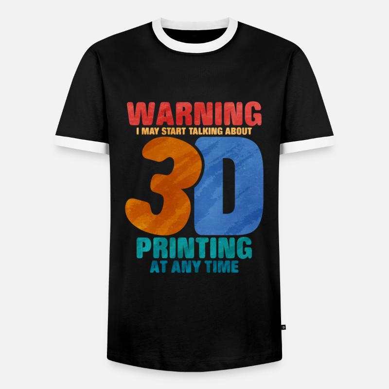 3D Printing - Men's Ringer Shirt - black/white