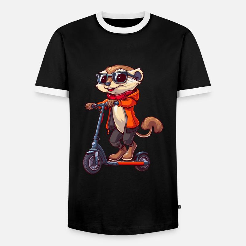 Erdmännchen Roller - Männer Kontrast-T-Shirt - Schwarz/Weiß