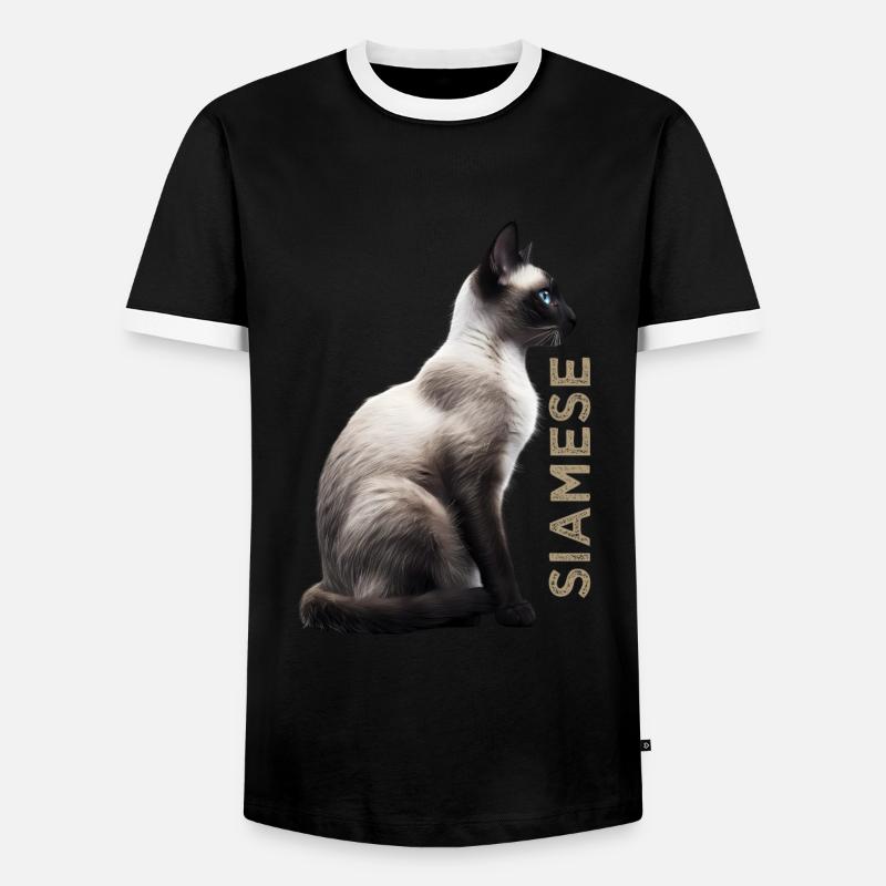 Siamese - Männer Kontrast-T-Shirt - Schwarz/Weiß