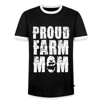 Déclaration de Proud Farm Mama - T-shirt contrasté Homme - noir/blanc - Devant - AI Model Female 172 light (172cm) & AI Model Male 178 light (178cm)
