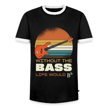 Sans basse, la vie serait B - T-shirt contrasté Homme - noir/blanc - Devant - AI Model Female 172 light (172cm) & AI Model Male 178 light (178cm)