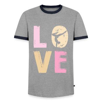 Dance Love Silhouette Sports Motif - Men's Ringer Shirt - grey/navy  - Front - AI Model Female 172 light (172cm) & AI Model Male 178 light (178cm)