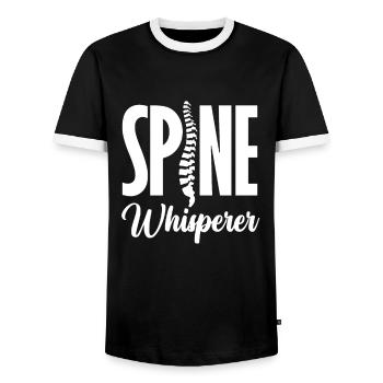 Chuchotement de la colonne vertébrale Oeuvre d’anatomie - T-shirt contrasté Homme - noir/blanc - Devant - AI Model Female 172 light (172cm) & AI Model Male 178 light (178cm)