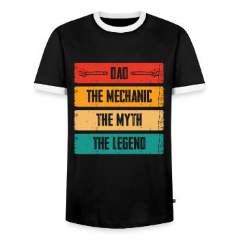Le père de la mécanique Le mythe de la légende - T-shirt contrasté Homme - noir/blanc - Devant - AI Model Female 172 light (172cm) & AI Model Male 178 light (178cm)