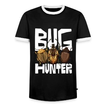 Bug Hunter Insect Lover Design - Men's Ringer Shirt - black/white - Front - AI Model Female 172 light (172cm) & AI Model Male 178 light (178cm)