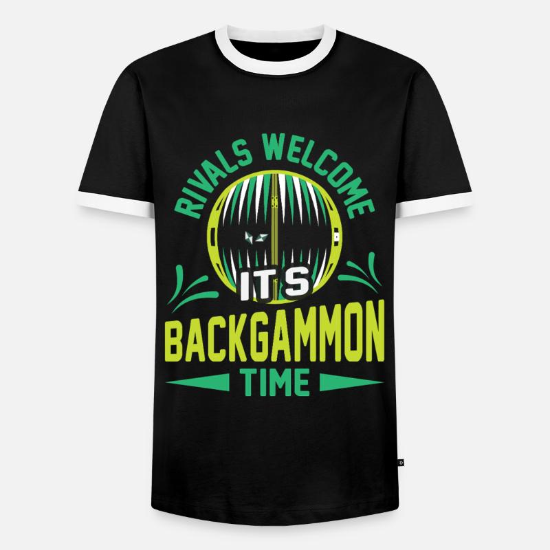 Backgammon Spiel - Männer Kontrast-T-Shirt - Schwarz/Weiß