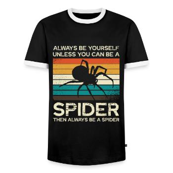 Always be yourself unless you can be a spider - Men's Ringer Shirt - black/white - Front - AI Model Female 172 light (172cm) & AI Model Male 178 light (178cm)