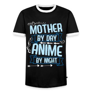 Anime Manga Otaku Kawaii Japan Cosplay Comic - Männer Kontrast-T-Shirt - Schwarz/Weiß - Vorne - AI Model Female 172 light (172cm) & AI Model Male 178 light (178cm)