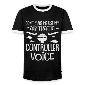 Pilotes pilotes pilotes - T-shirt contrasté Homme - noir/blanc - Devant - AI Model Female 172 light (172cm) & AI Model Male 178 light (178cm)