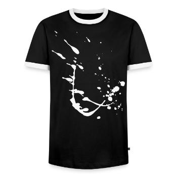 Éclaboussure de peinture - Éclaboussure / Teinture - Abstrait - T-shirt contrasté Homme - noir/blanc - Devant - AI Model Female 172 light (172cm) & AI Model Male 178 light (178cm)