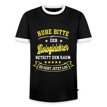 Biologen Lehrer der Biologie Biologielehrer Bio - Männer Kontrast-T-Shirt - Schwarz/Weiß - Vorne - AI Model Female 172 light (172cm) & AI Model Male 178 light (178cm)