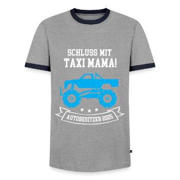 Autobesitzer 2025 Führerschein Bestanden Autofan - Männer Kontrast-T-Shirt - Grau/Navy  - Vorne - AI Model Female 172 light (172cm) & AI Model Male 178 light (178cm)