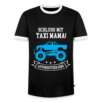 Autobesitzer 2025 Führerschein Bestanden Autofan - Männer Kontrast-T-Shirt - Schwarz/Weiß - Vorne - AI Model Female 172 light (172cm) & AI Model Male 178 light (178cm)