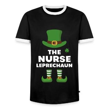 Die Krankenschwester Leprechaun - Männer Kontrast-T-Shirt - Schwarz/Weiß - Vorne - AI Model Female 172 light (172cm) & AI Model Male 178 light (178cm)